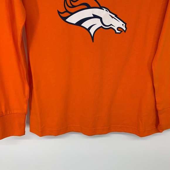 NFL Denver Broncos Shirt Orange Long Sleeve Pullover Top NWT - Picture 5 of 10